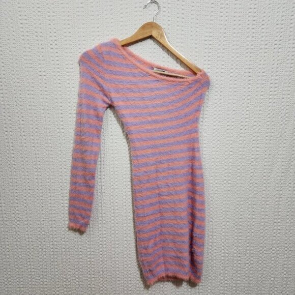 Fashion Nova Bel Air Babe Bodycon Dress Pink/Lavender Stripe Size Small - Picture 6 of 10